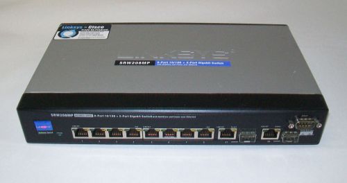 Linksys srw208mp 8-port 10/100 + 2-port gigabit switch for sale