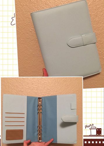 Light Blue  macaron planner organizer binder A5 large size PU leather