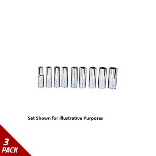 K Tool International Socket Deep 3/8&#034; Driveive 9mm [3 Pack]