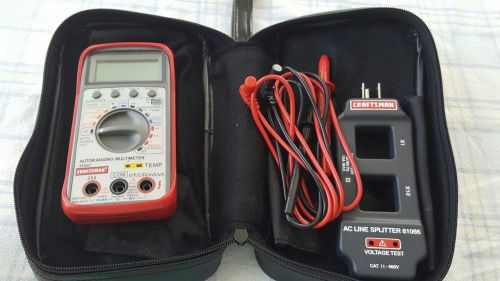 Craftsman multimeter autoranging 82400 with ac line splitter 81066 voltage test for sale
