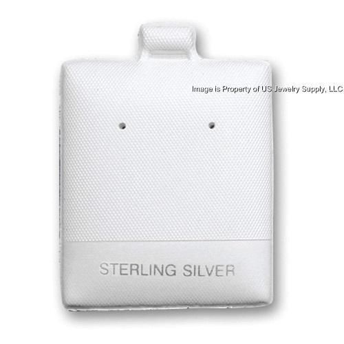 1000 White STERLING SILVER Earring Puff Pads Cards 1 3/4&#034;H x 1 1/2&#034;W