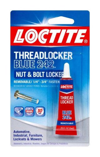 New! 0.20 fl oz &#034;loctite&#034; threadlocker blue 242 nut &amp; bolt gel removable 209728 for sale