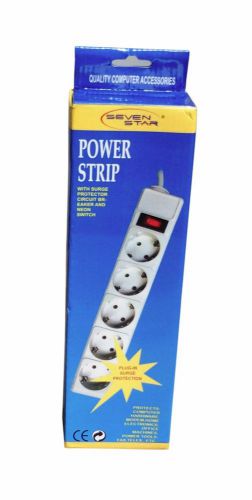 New 5 outlet 220V Power Strip with 72 Joules Surge Protector