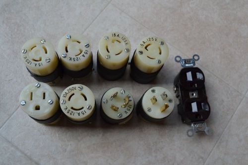 Hubbell Plugs/Receptacle - Lot of 9 Assorted - #4729C, 4720C, 5242, And Others