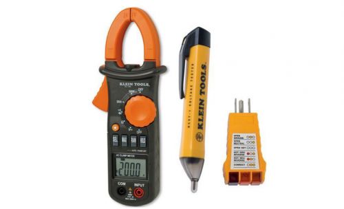 Klein Tools CL100VP 3-Piece Clamp Meter Voltage Tester w/ Display Tool Kit Set