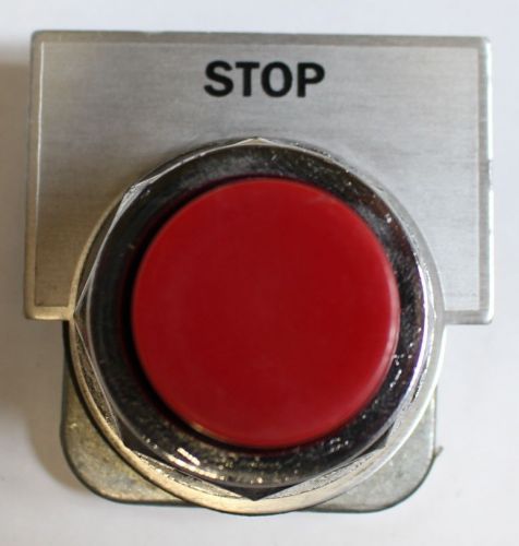 Siemens Extended Red Momentary Push Button w/ &#034;Stop&#034; Legend 52PA8B2 USG