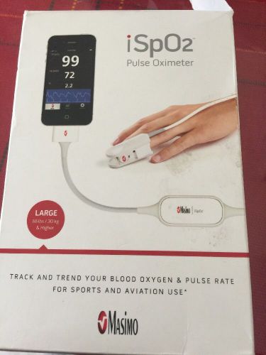 Ispo2 Pulse Oximeter 30 Pin Connector W/ Large Sensor For Apple Ios Device Box D