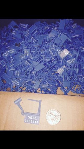 Brooks Serialized Security Seals / tags -quantity 100 Blue tags
