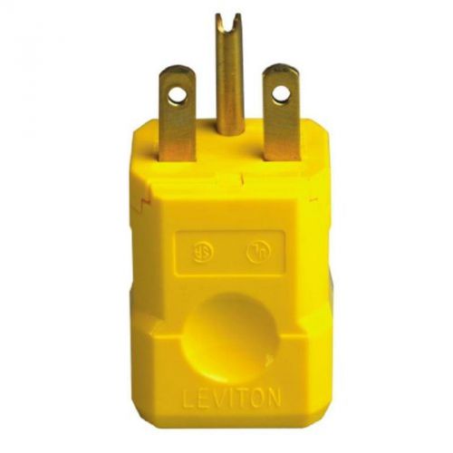 15a 250 volt, industrial grade plug, straight blade, grounding, python, yellow for sale