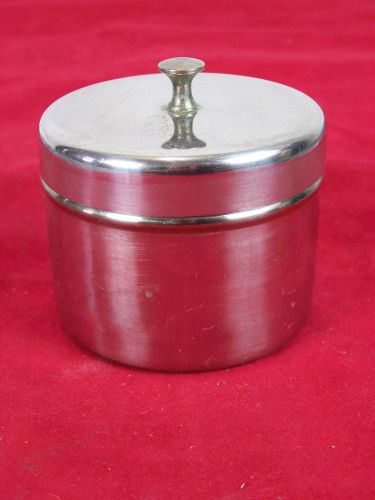 VOLLRATH STAINLESS STEEL MADE IN USA METAL JAR WITH LID MEDICAL VINTAGE