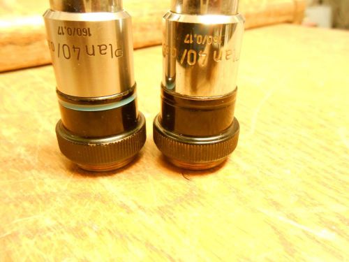 Carl zeiss plan 40/0.65 160/0.17 for microscope 1 lot of 2 for sale