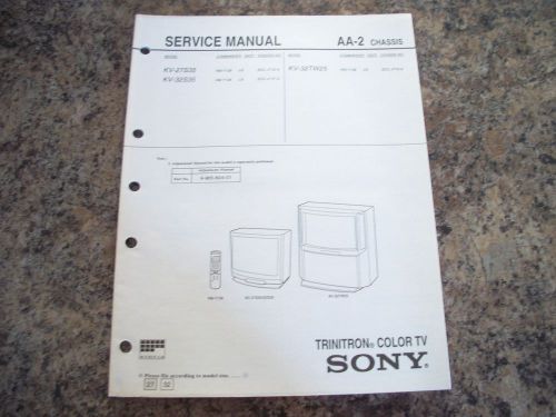 Sony Trinitron Color TV Service Manual Schematics kv-35v35/35v37/35v45 AA-2 Chas