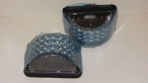 PAIR Whelen 600 Series Rota Beam Super LED Lightheads Amber Clear Lens 6RBAC