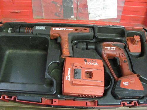 USED Hilti Combo DX 351 BT &amp; XBT 4000-A W/ Case Charger &amp; 2 Batteries Battery