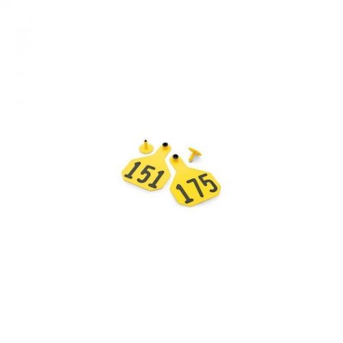 4 Star Large Cattle ID Tag Yellow Numbered 151-175
