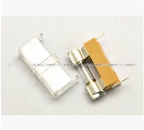 2pcs panel mount pcb fuse holder case with cover for 5x20mm fuse 250v 6a for sale
