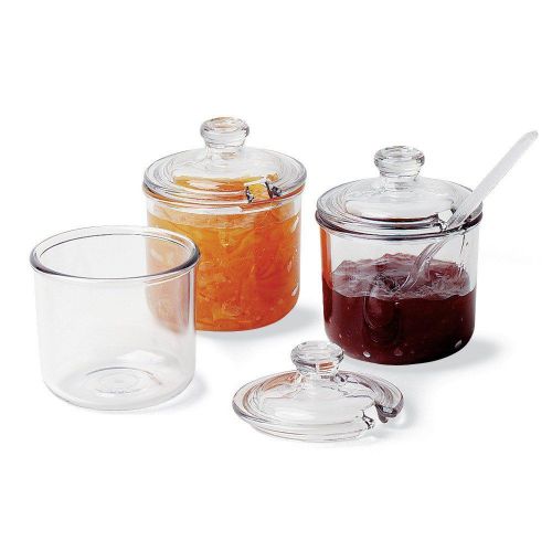 Lot of 24 cambro cj80cwb135 8 oz condiment jar w/lid cover clear carlisle 457107 for sale