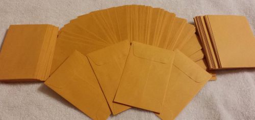 100  #4 small coin envelopes - staples 24lb kraft gummed seal 3&#034; x 4 1/2&#034; inches for sale