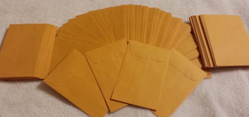 100  #4 Small Coin Envelopes - Staples 24lb Kraft Gummed Seal 3&#034; x 4 1/2&#034; inches