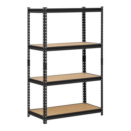 Edsal ur-364blk black steel industrial shelving, 4 adjustable shelves, 320...new for sale