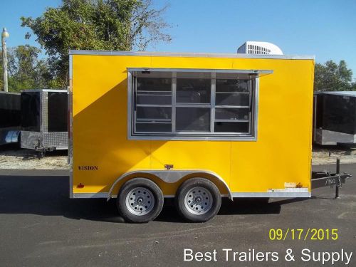 7 x 12 enclosed concession trailer vending finished w electrical  and ac loaded for sale