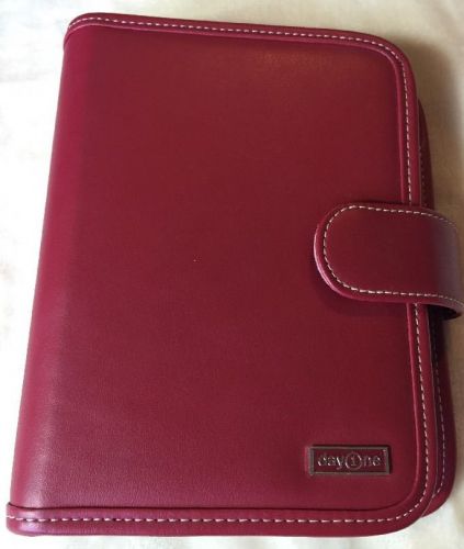 Red faux leather franklin covey day planner binder 1 1/8 inch rings euc day one for sale