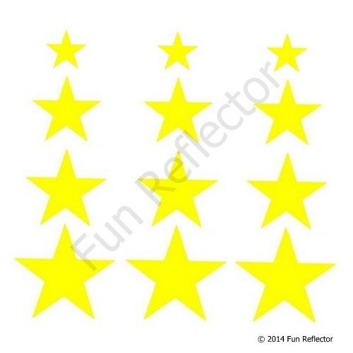 Yellow Stars Bicycle Reflective Stickers Decals