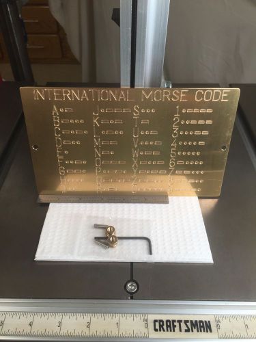 MORSE CODE HAM RADIO SOLID BRASS ENGRAVING PLATE OR DISPLAY PLATE FOR NEW HERMES