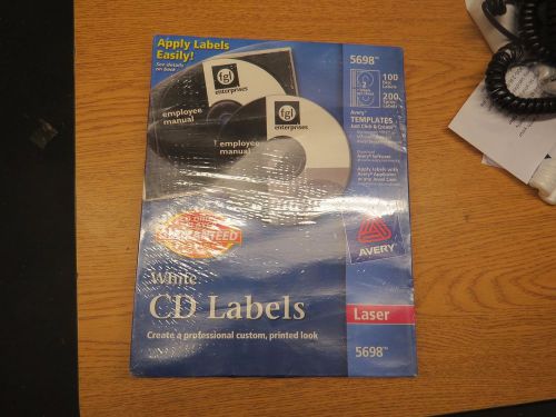 Avery CD Labels for Laser Printers White 100 Disc Labels and 200 Spine Labels