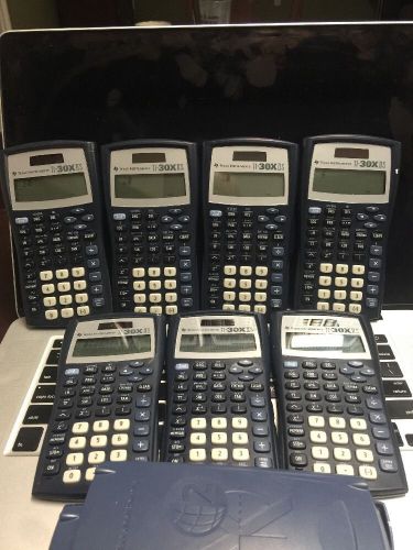Lot Of 7 Texas Instruments TI-30X IIS 2-Line Scientific Calculator 4 Covers