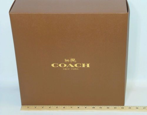 10 New Coach Gift Box Lot  14&#034; x 14&#034; x 5.5&#034;  Brown Gold ~New~
