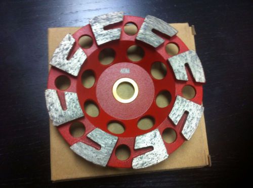 5&#034; Diamond Cup Wheel C-Segment Medium Bond 30/40 Grit Premium Red 7/8 Arbor