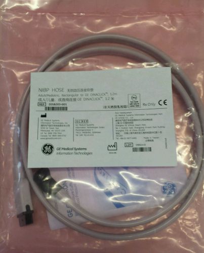 GE NIBP HOSE 2058203-001 Adult/Pediatric Rectangular to GE DINACLICK 1.2m