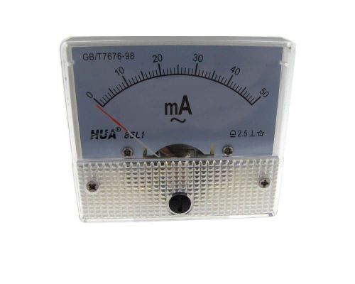 AC 0-50mA Analog Needle Panel AC Current Ammeter  85C1