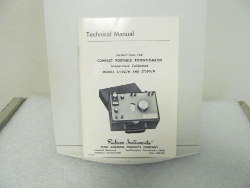 RUBICON 2715G/N, 2725G/N Compact Portable Potentiometer Technical Manual w/Schem