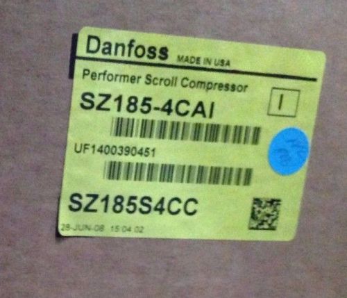 ~DiscountHVAC~ SZ185S4CAI- Danfoss Performer Scroll Compressor 460V 3PH R407C