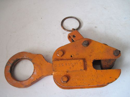 Vintage renfroe lifting clamp  fr vertical plate clamp 1/2 ton 0-3/4&#034; opening for sale
