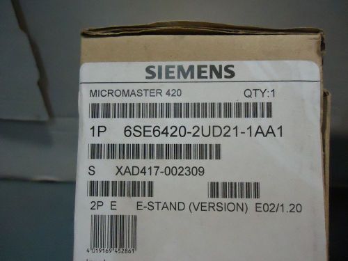 SIEMENS 6SE6420-2UD21-1AA1 MCMASTER 420 2P 380-480V +10%