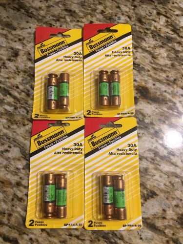 Bussmann 30a frn-r 8 fuses (4) packs for sale