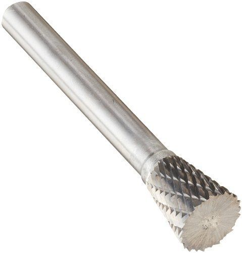 Drill America DUL Series Solid Carbide Bur, Double Cut, SN4 Inverted Cone, 1/4&#034;