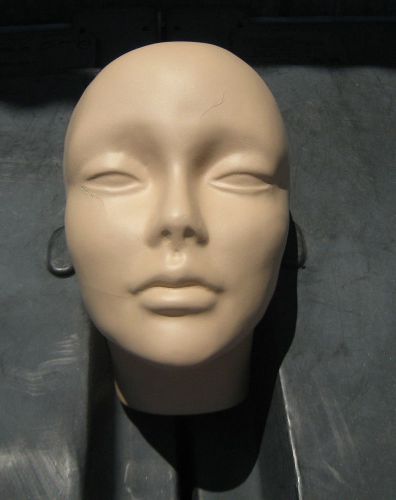 LESS THAN PERFECT MN-257 Half Head Female Fiberglass Mannequin Head 1 PIECE