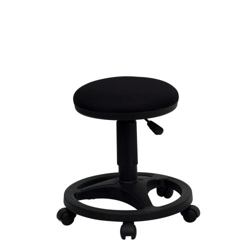 Black Ergonomic Stool with Foot Ring