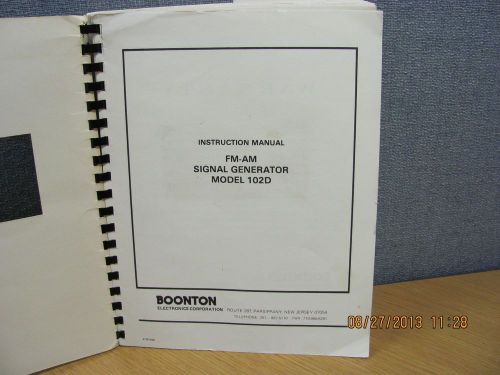 BOONTON MODEL 102D: FM-AM Signal Generator - Instruction Manual schematics 18092