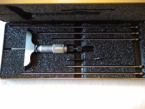 Vintage starrett  #440 - 6&#034; depth micrometer. with 5 extensions and hard case for sale