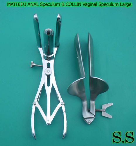 Collin Vaginal Speculum Large &amp; 3 Prong Mathieu Anal Speculum