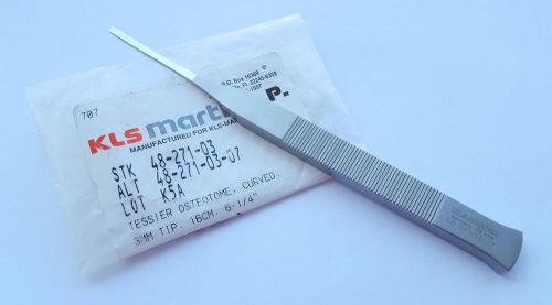 KLS Martin 48-271-03 3mm Tessier Osteotome Curved 6 1/4&#034; Craniomaxillofacial NEW