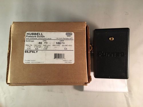 Hubbell Furnas Pressure Switch 69JF6LY 1/4&#034; Female NPT ON: 80PSI, OFF: 100PSI