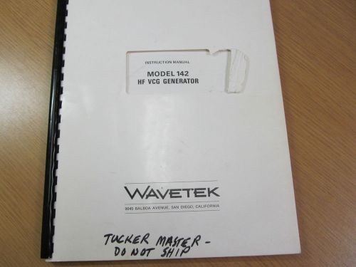 Wavetek 142 HF VCG Generator Instruction Manual with Schematics (Rev 08/1973)