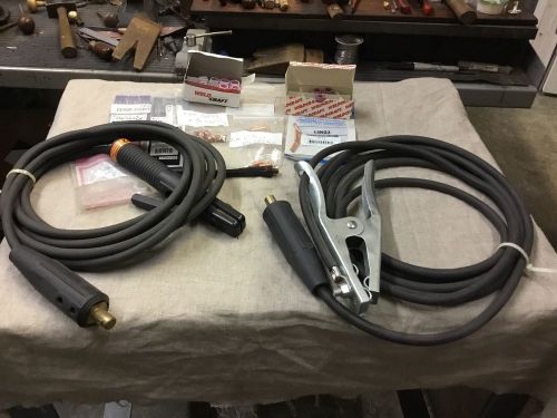 MILLER DYNASTY 200 WELDING CABLE SET  WITH EXTRA&#039;S