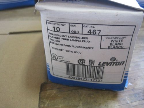 Leviton (Box of 10) 467 Slimline Fluorescent Lampholder 660W 600V AC/CA NEW